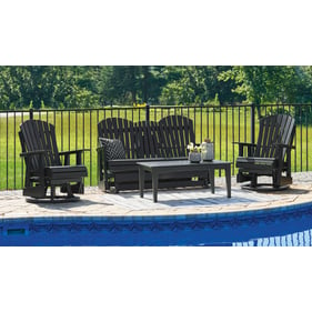 Ashley Furniture Hyland Wave Black 4pc Outdoor Seating Set